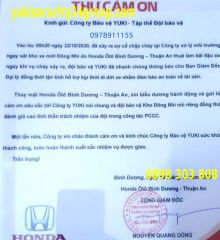 THƯ CÁM ƠN